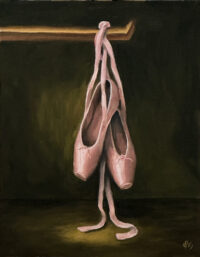 After The Dance - 11x14 original oil painting of ballet pointe shoes