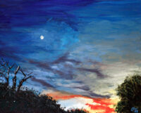 Moonrise over sunset fine art print