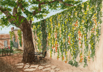 Alley in Dripping Springs, TX – Watercolor - 9x12"