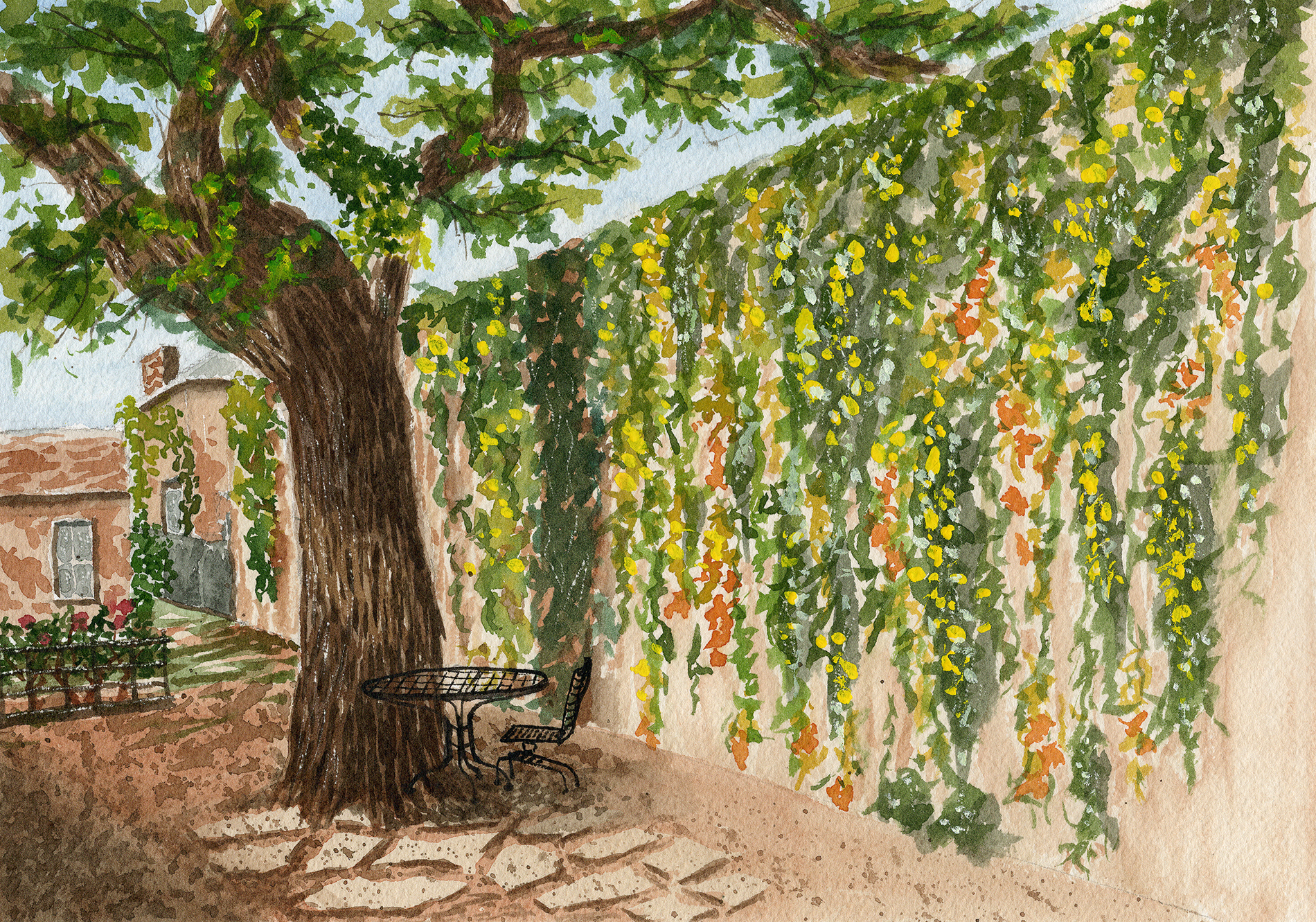 Alley in Dripping Springs, TX – Watercolor Landscape Wall Art - Image 5